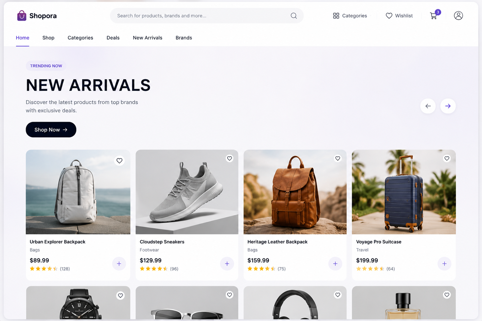 E-Commerce Platforms Preview UI